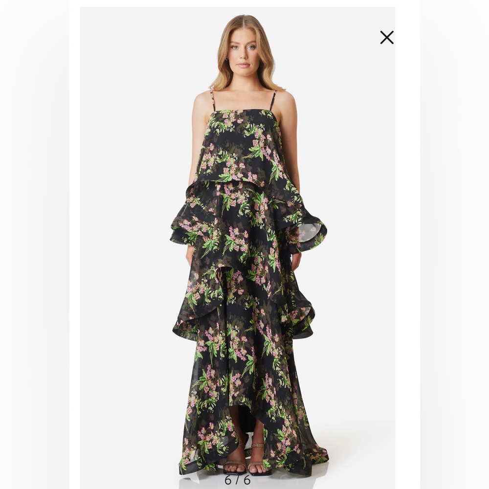 Elliatt Ula Floral Tiered Georgette Gown